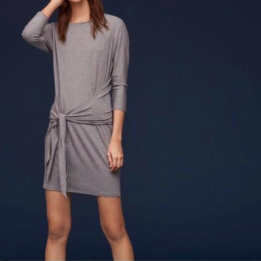 Aritzia Babaton Black Friedman Tie Front T shirt Dress XXS